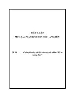 TIỂU LUẬN CAO học tác phẩm mác ăngghen  chủ nghĩa duy vật lịch sử trong tác phẩm “hệ tư tưởng đức