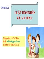 GIÁO ÁN LUẬT HÔN NHÂN VÀ GIA ĐÌNH