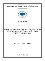 Những yếu tố ảnh hưởng đến hiệu quả hoạt động kinh doanh của các ngân hàng thương mại việt nam 