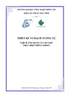 Thiết kế vi mạch tương tự  UIT  LAB4  Ứng dụng của Opamp thực hiện trên LTSpice