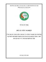 ỨNG DỤNG ẢNH VIỄN THÁM VÀ CÔNG NGHỆ GIS THÀNH LẬP BẢN ĐỒ BIẾN ĐỘNG ĐẤT ĐAI HUYỆN BA VÌ, THÀNH PHỐ HÀ NỘI