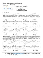 Đề thi THPT 2018 học kỳ 1 chuyên  AMSTERDAM 