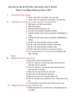 Câu hỏi ôn tập thi kết thúc môn Dược liệu