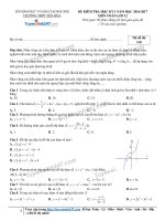 Đề thi THPT 2018 học kỳ 1 THPT yen hoa 