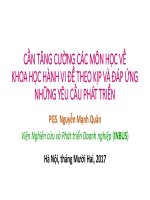 CẦN TĂNG CƯỜNG CÁC MÔN HỌC VỀ KHOA HỌC HÀNH VI ĐỂ THEO KỊP VÀ ĐÁP ỨNG NHỮNG YÊU CẦU PHÁT TRIỂN - PGS. Nguyễn Mạnh Quân