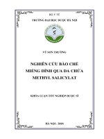 Nghiên cứu bào chế miếng dính qua da chứa methyl salicylat 