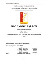 BÀI TẬP LỚN: Nghiên cứu chuẩn ISOIEC 9126 trong đánh giá chất lƣợng phần mềm