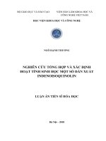 Nghiên cứu tổng hợp và xác định hoạt tính sinh học một số dẫn xuất indenoisoquinolin