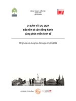 DI SẢN VÀ DU LỊCH Bảo tồn di sản đồng hành cùng phát triển kinh tế