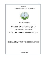 Nghiên cứu tương quan in vitro   in vitro của i tetrahydropalmatin 