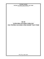 ĐỀ ÁN TUYỂN SINH CAO ĐẲNG CHÍNH QUY CỦA TRƯỜNG CAO ĐẲNG CÔNG NGHIỆP THỰC PHẨM