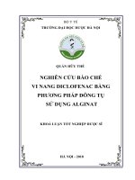 Nghiên cứu bào chế vi nang diclofenac bằng phương pháp đông tụ sử dụng alginat 