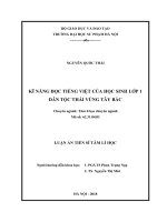 Kĩ năng đọc tiếng việt của học sinh lớp 1 dân tộc thái vùng tây bắc 