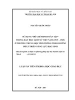 Sử dụng “Hồ Chí Minh toàn tập” trong dạy học lịch sử Việt Nam (1919 – 1945) ở trường trung học phổ thông theo hướng phát triển năng lực học sinh