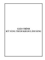 GIÁO TRÌNH KỸ NĂNG THĂM KHÁM LÂM SÀNG