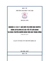 Nghiên cứu kết quả điều trị viêm não herpes bằng acyclovir và các yếu tố liên quan tại khoa truyền nhiễm bệnh viện Nhi Trung ương