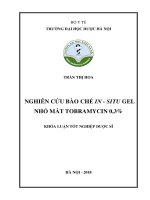 Nghiên cứu bào chế in situ gel nhỏ mắt tobramycin 0,3 