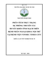 Phân tích thực trạng dự phòng thuyên tắc huyết khối tĩnh mạch trên bệnh nhân ngoại khoa nội trú tại bệnh viện vinmec times city 