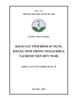 Khảo sát tình hình sử dụng kháng sinh trong ngoại khoa tại bệnh viện hữu nghị 