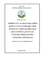 Nghiên cứu in silico đặc điểm dược lý và cơ chế độc tính tế bào của một số hợp chất lignan phân lập từ cây cách hoa đông dương (cleistanthus indochinensis) 