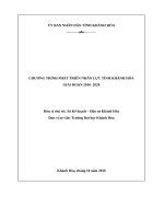 CHƯƠNG TRÌNH PHÁT TRIỂN NHÂN LỰC TỈNH KHÁNH HÒA GIAI ĐOẠN 2016- 2020