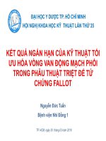 KẾT QUẢ NGẮN HẠN CỦA KỸ THUẬT TỐI ƯU HÓA VÒNG VAN ĐỘNG MẠCH PHỔI TRONG PHẪU THUẬT TRIỆT ĐỂ TỨ CHỨNG FALLOT