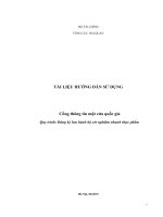 TÀI LIỆU HƯỚNG DẪN SỬ DỤNG Cổng thông tin một cửa quốc gia Quy trình: Đăng ký lưu hành bộ xét nghiệm nhanh thực phẩm