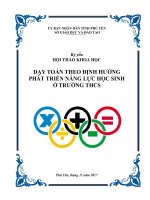 Kỷ yếu HỘI THẢO KHOA HỌC DẠY TOÁN THEO ĐỊNH HƯỚNG PHÁT TRIỂN NĂNG LỰC HỌC SINH Ở TRƯỜNG THCS