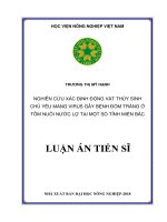 Nghiên cứu xác định động vật thủy sinh chủ yếu mang virus gây bệnh đốm trắng ở tôm nuôi nước lợ tại một số tỉnh miền bắc việt nam
