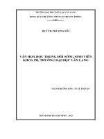 Đề tài Văn hoá đọc trong đời sống sinh viên Khoa PR, trường đại học Văn lang
