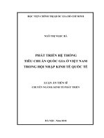 Phát triển hệ thống tiêu chuẩn quốc gia ở việt nam trong hội nhập kinh tế quốc tế