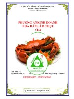 Phương án kinh doanh nhà hàng ẩm thực Cua quận Tân Phú TPHCM 0903034381