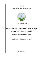 Nghiên cứu thành phần hóa học của cây bát giác liên (dysosma difformis) 