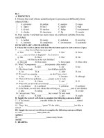 On tap he tieng anh lop 6 len lop 7 nhe