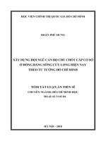 Xây dựng đội ngũ cán bộ chủ chốt cấp cơ sở ở đồng bằng sông cưu long hiện nay theo tư tưởng hồ chí minh tt