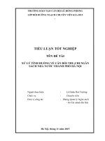 Tiểu luận xử lý tình huống về cân đối thu chi ngân sách nhà nước thành phố hà nội  