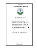 Nghiên cứu thành phần tinh dầu một số mẫu nghệ vàng ở việt nam 