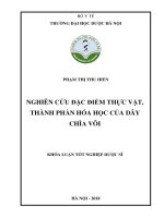 Nghiên cứu đặc điểm thực vật, thành phần hóa học của dây chìa vôi 