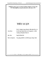 Tiểu luận xử lý vi phạm trong công tác tiếp nhận hồ sơ và trả kết quả thuộc lĩnh vực tài nguyên và môi trường tại bộ phận một cửa