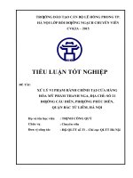 Tiểu luận xử lý vi phạm hành chính tại cửa hàng hóa mỹ phẩm thanh nga, địa chỉ số 21 đường cầu diễn, phường phúc diễn, quận bắc từ liêm, hà nội