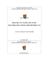 PHÁT HUY TƯ TƯỞNG YÊU NƯỚC PHAN BỘI CHÂU TRONG GIỚI TRẺ HIỆN NAY