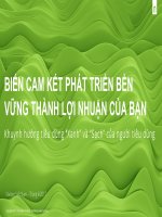 BIẾN CAM KẾT PHÁT TRIỂN BỀN VỮNG THÀNH LỢI NHUẬN CỦA BẠN Khuynh hướng tiêu dùng “Xanh” và “Sạch” của người tiêu dùng
