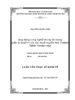 ỨNG DỤNG CÔNG NGHỆ THÔNG TIN TRONG QUÁN LÝ THUẾ TẠI CHI CỤC THUẾ HUYỆN NHƯ THANH, TỈNH THANH HÓA