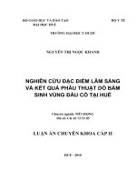 LACK II -Nghiên cứu đặc điểm lâm sàng và kết quả phẫu thuật dò bẩm sinh vùng đầu cổ tại Huế (FULL TEXT)