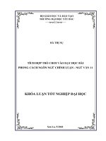Tích hợp trò chơi vào dạy học bài phong cách ngôn ngữ chính luận   ngữ văn 11 