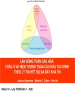 làn sóng toàn cầu hóa châu á và hiện tượng toàn cầu hóa tài chính theo lý thuyết bộ ba bất khả thi