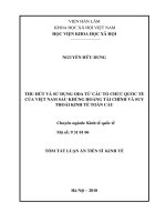Thu hút và sử dụng ODA từ các tổ chức quốc tế của việt nam sau khủng hoảng tài chính và suy thoái kinh tế toàn cầu tt 