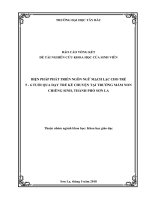 Biện pháp phát triển ngôn ngữ mạch lạc cho trẻ 5 – 6 tuổi qua dạy trẻ kể chuyện tại trường mầm non chiềng sinh, thành phố sơn la 