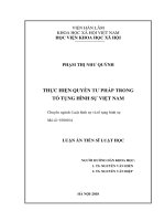 Thực hiện quyền tư pháp trong tố tụng hình sự Việt Nam