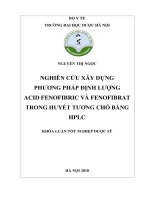 Nghiên cứu xây dựng phương pháp định lượng acid fenofibric và fenofibrat trong huyết tương chó bằng HPLC 